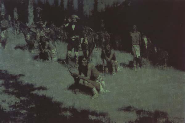 Frederic Remington Apache Scouts Listening (mk43) Germany oil painting art